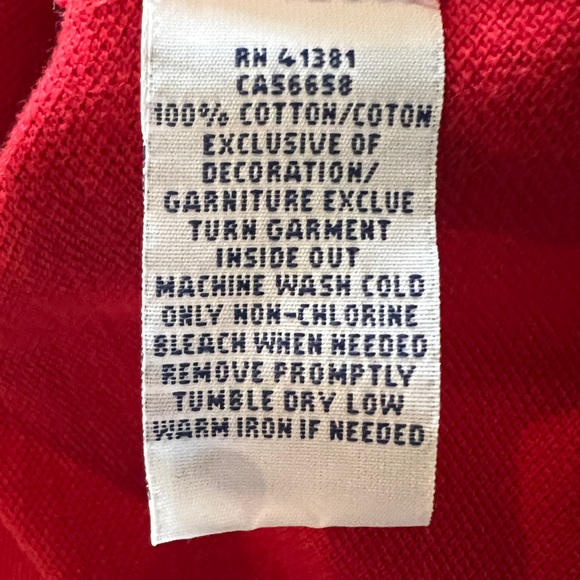 POLO By Ralph Lauren Red Rugby Shirt #7 with White Chevrons - Picture 5 of 5